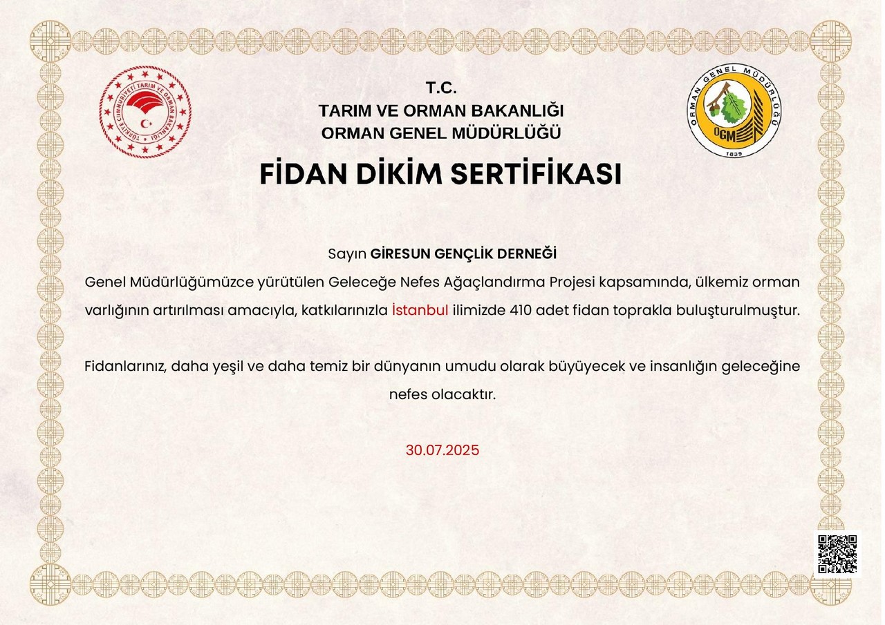 Fidan Sertifikası