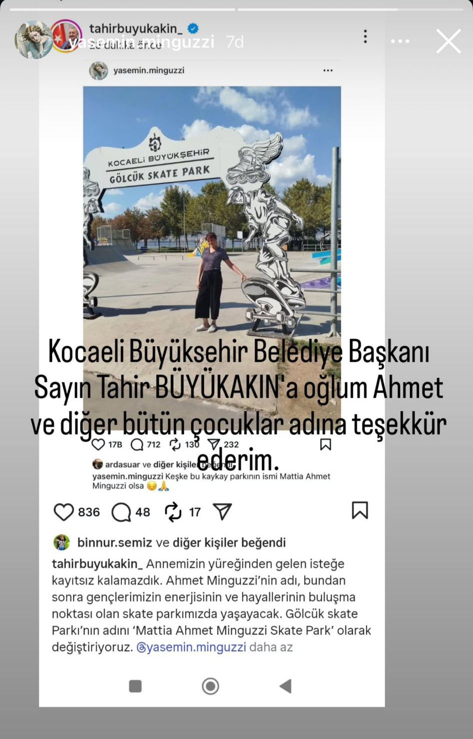 Anne Minguzzi'den Başkan Büyükakın'a Teşekkür (2)