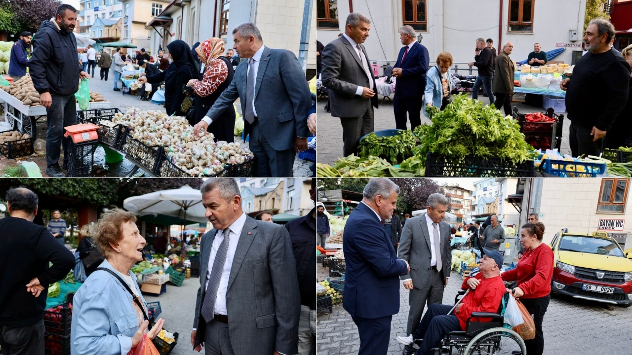 Vali Ergün’den halk pazarına ziyaret Esnafın taleplerini dinledi