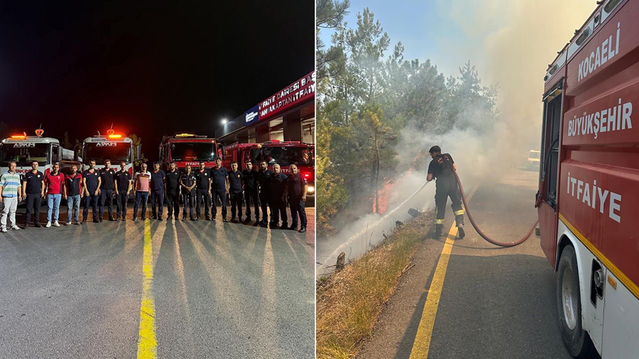 Sakarya'daki yangınla mücadeleye Kocaeli Büyükşehir Belediyesinden destek