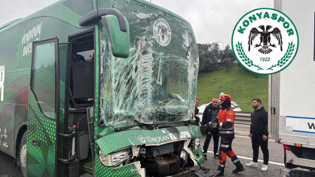Konyaspor U19 takımını taşıyan otobüs TEM Otoyolu’nda kaza yaptı