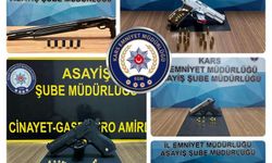 Kars Emniyet Müdürlüğü huzur uygulamalarında çok sayıda silah ele geçirdi