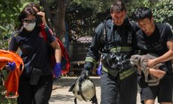 Yangında mahsur kaldığı evde kedisini bir an olsun bırakmadı
