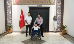 DMD kas hastası Yusuf Eymen'den Başkan Akdenizli 'ye ziyaret