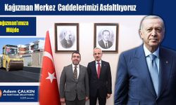 Kağızman'ın merkez caddeleri asfaltlanıyor