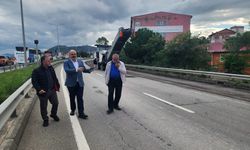 Karadeniz sahil yolu piraziz geçişi yeniden asfaltlanıyor