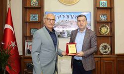 Vali Eldivan İş insanı Şemsi Antika’ya plaket takdim etti