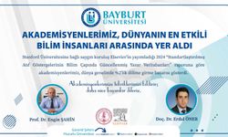 Dünya'nın en etkili bilim insanları arasında Bayburt Üniversitesi'nden akademisyenler yer aldı