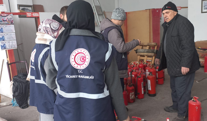 Kars'ta yangın tüpü satan işletmeler denetlendi