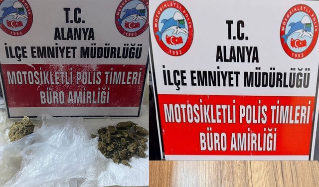 Alanya'da motosikletli polis timlerinden suçla mücadele: Uyuşturucu ve silah ele geçirildi