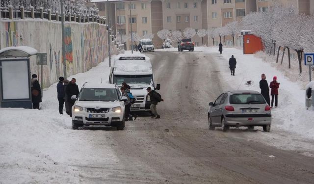 Van'da kar yağışı hayatı olumsuz etkiledi