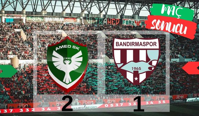 Amed SK, Bandırmaspor’u 2-1 mağlup etti: 4 maç sonra kazandı