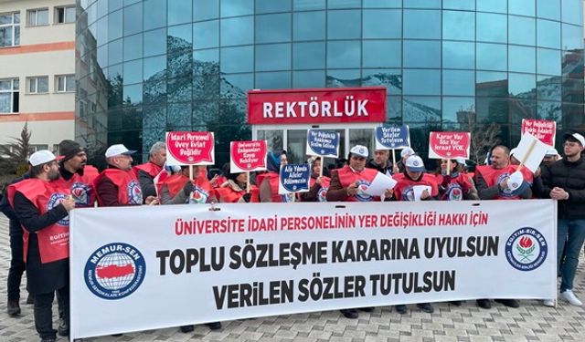 Eğitim-Bir-Sen, Gümüşhane'de üniversite idari personeline yer değişikliği hakkı verilmemesini protesto etti!