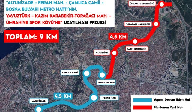 İstanbul'a 4..5 Km Yeni Metro Müjdesi