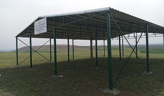 Kırıkkale meralarında gölgelik kurulumu devam ediyor