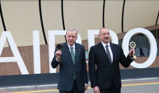 Cumhurbaşkanı Erdoğan, Azerbaycan'ın Laçın Havalimanı açılışında