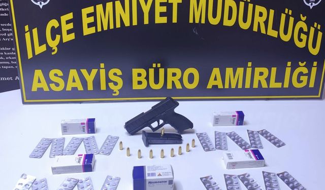 Alanya’da ruhsatsız tabanca ve uyuşturucu ele geçirildi