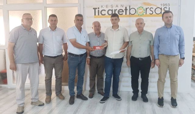 Keşan’da yılın ilk buğday hasadı satışa sunuldu