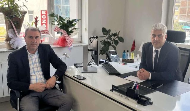 Başkan Şentürk Özyılmaz’dan Halkbank Kars Şubesi Müdürü Fatih Yeğin’e ziyaret