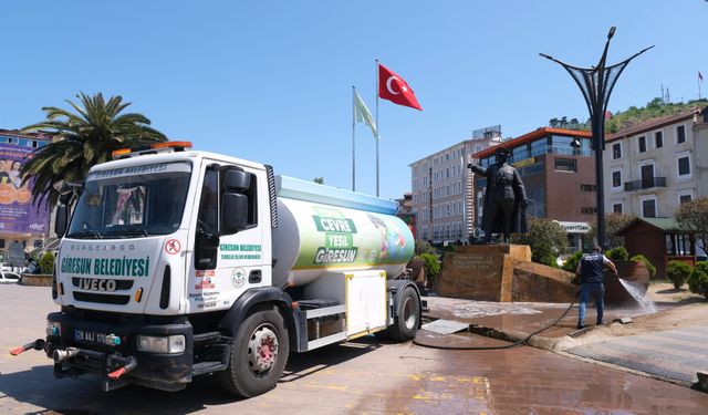 Giresun'un cadde ve sokakları temizleniyor