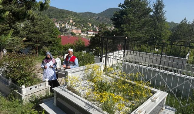 Ordu Büyükşehir kabir ziyareti öncesi vatandaşlara çiçek fidesi dağıttı