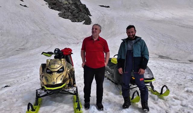 Rize’de haziran ayında kar keyfi