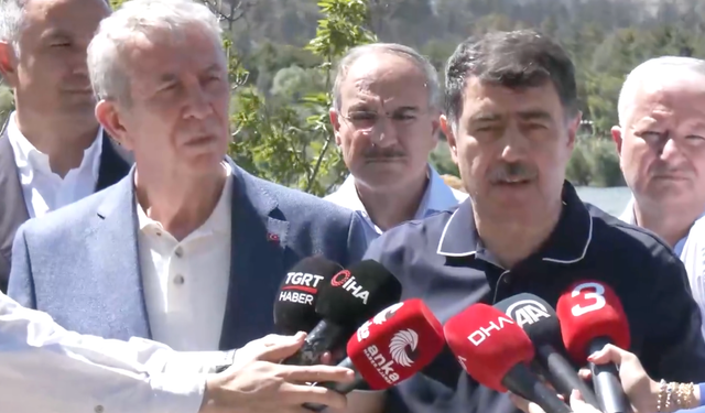 Eymir Gölü çevresindeki yangına 6 helikopter ve 4 uçakla müdahale ediliyor