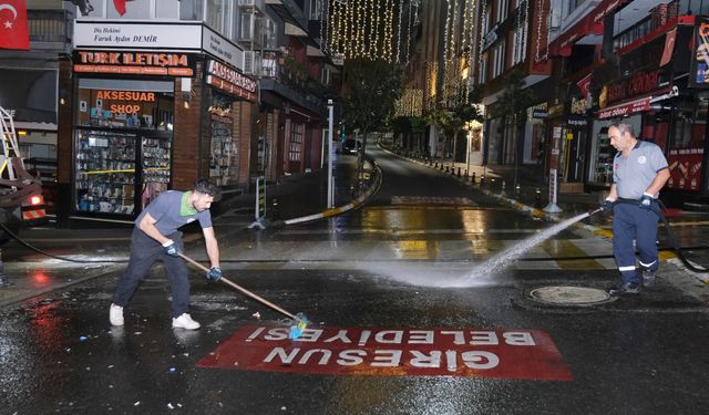 Giresun Gazi Caddesi tertemiz oldu