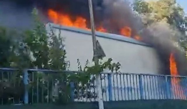 Pendik'te İSKİ'ye ait arıtma tesisinde yangın