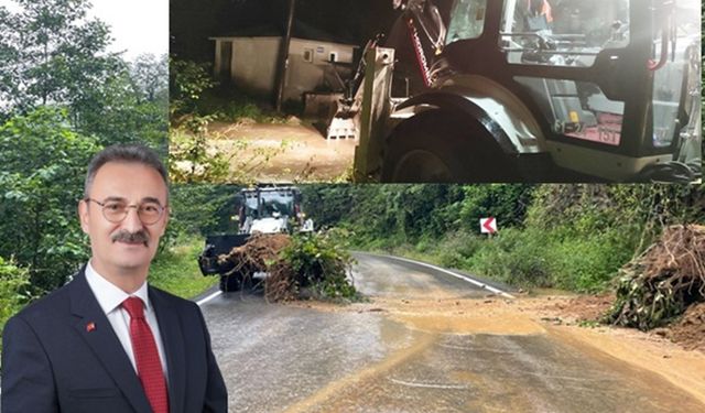 Şalpazarı genelinde şiddetli yağışlar heyelanlara neden oldu