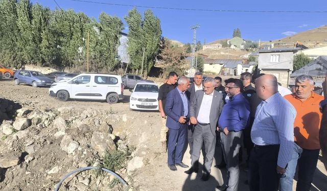 AK Parti Kars Milletvekili Adem Çalkın, Sarıkamış’ta taşkın kontrol tesislerini yerinde inceledi