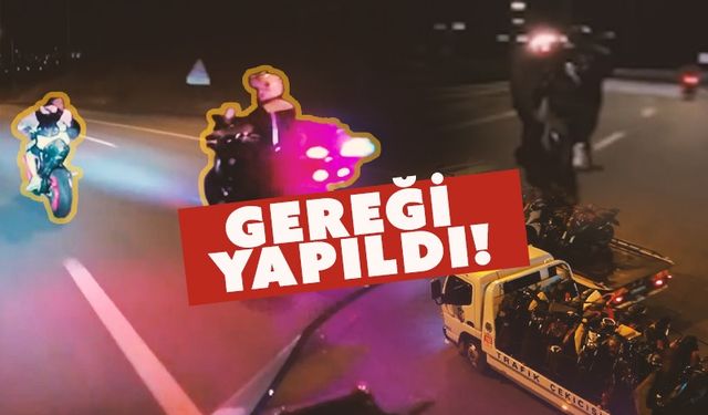 Trafiği Tehlikeye Atan 17 Motosiklet Sürücüsü