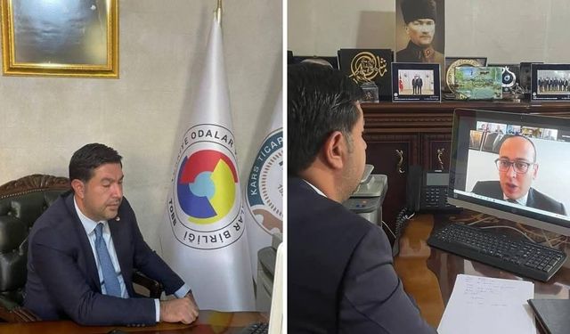Kars Ticaret ve Sanayi Odası Yönetim Kurulu Başkanı Kadir Bozan, Azerbaycan ile Ticari İş Birliği Görüşmesi yaptı