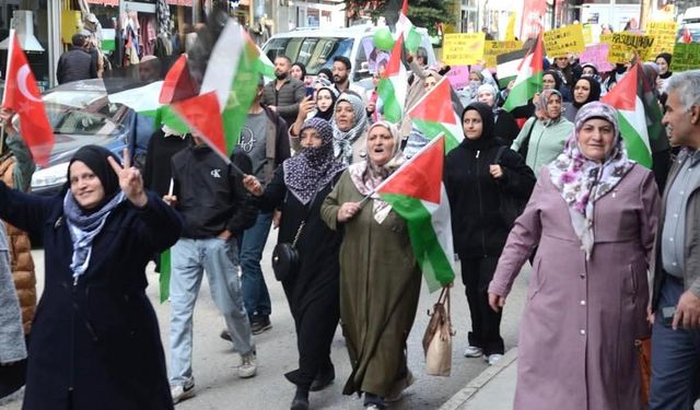 Sarıkamış’ta Filistin için dayanışma yürüyüşü