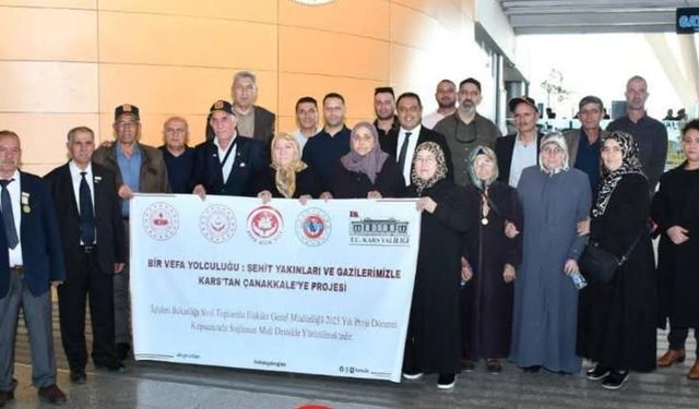 Kars’tan şehit yakınları ve gaziler “Bir Vefa Yolculuğu”yla Çanakkale’ye uğurlandı