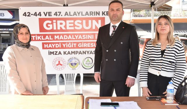 Görele Belediyesi'nden istiklal madalyası imza kampanyasına destek