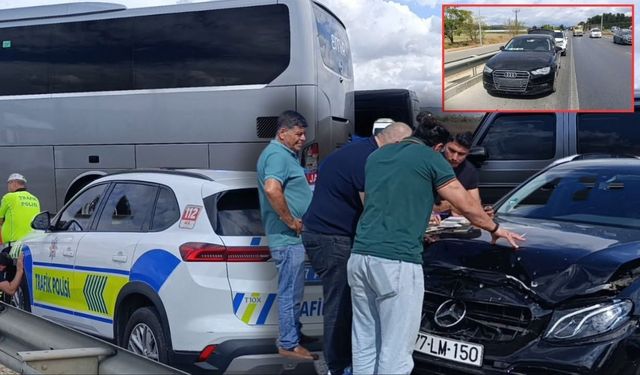 Antalya'da kazayı seyrederken kaza yaptılar