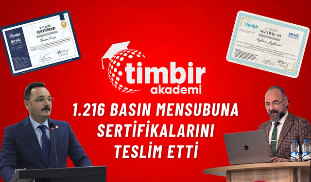 TİMBİR Akademi, bin 216 basın mensubuna sertifikalarını teslim etti