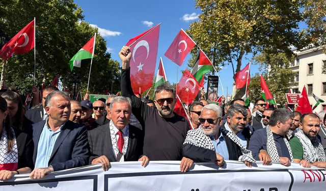 Ankara’da Gazze kararlılık yürüyüşü başladı