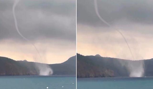 Antalya Adrasan’da denizde hortum paniği