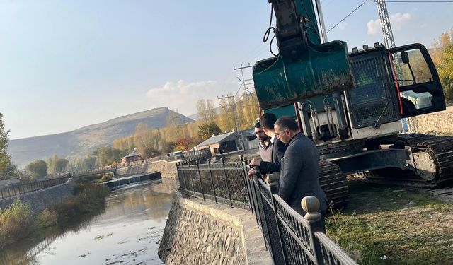 Digor Kaymakamı Ahmed Tayyib Kahraman, çay temizliğini yerinde inceledi