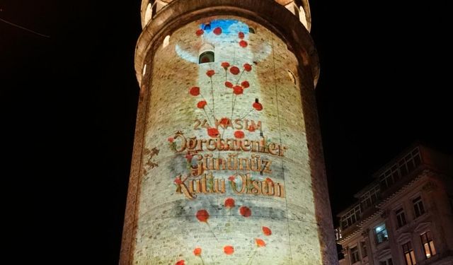 Galata Kulesi’nde 24 Kasım’a özel Öğretmenler Günü gösterisi