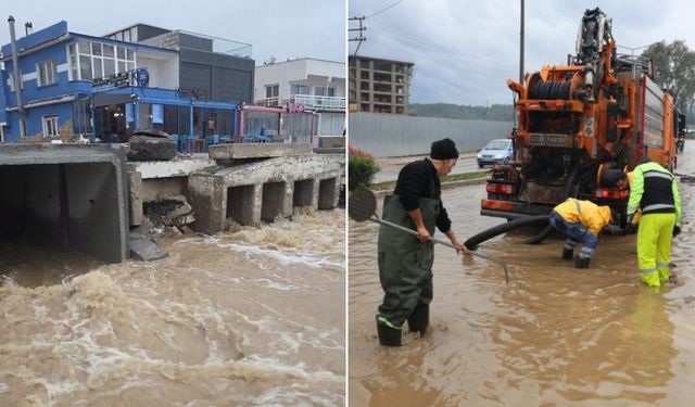 İzmir’de sağanak hayatı felç etti: Yollar çöktü, ev ve iş yerlerini su bastı