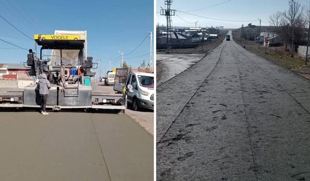 Kars Kümbetli Köyü’nde 4,5 kilometrelik beton yol çalışması sürüyor