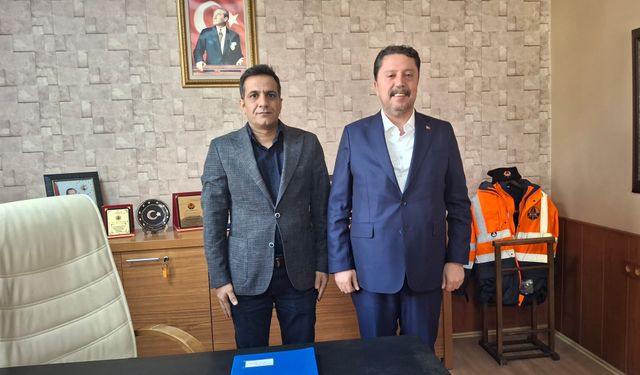 Belediye başkanından Karayolları şube şefine  hayırlı olsun ziyareti