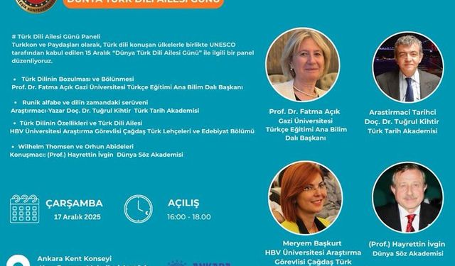 Ankara Kent Konseyi’nde Dünya Türk Dili Ailesi Günü paneli düzenlenecek