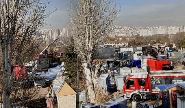 Ankara Emniyet Yenimahalle yediemin otoparkında yangın çıktı