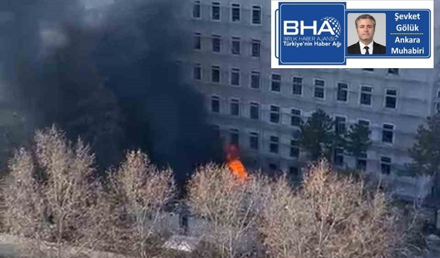 İçişleri Bakanlığı yerleşkesindeki konteynerlerde yangın çıktı