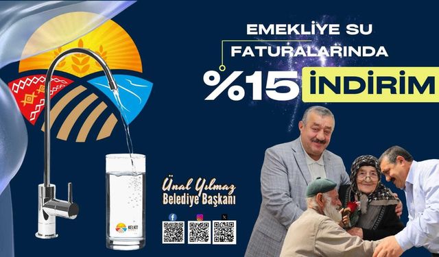 Kelkit Belediyesi'nden emeklilere su faturasında %15 indirim