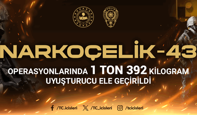 1 Ton 392 Kilogram Uyuşturucu Ele Geçirildi